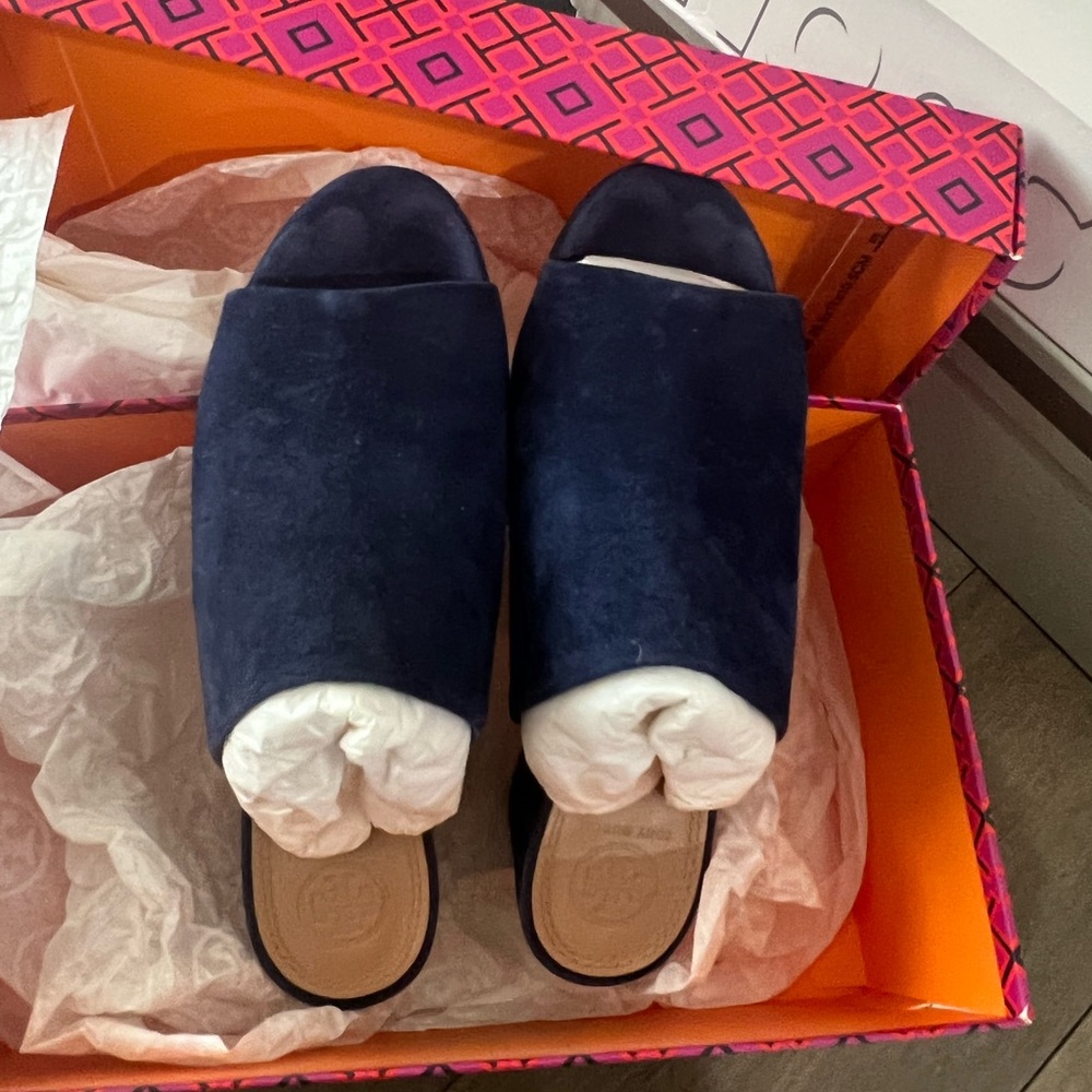 Tory Burch Suede Mule Sandal